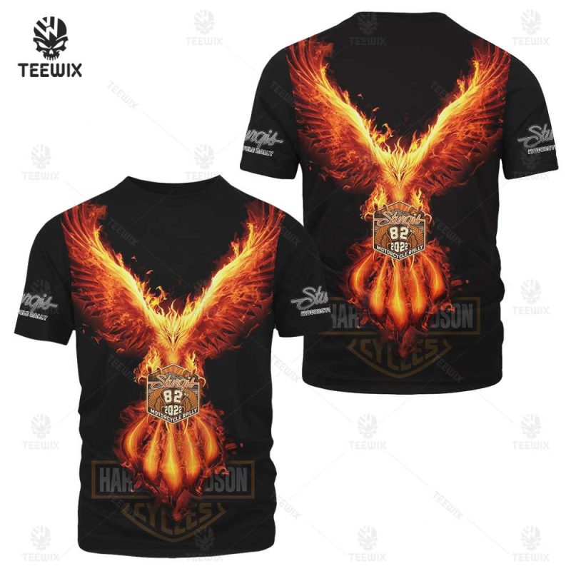 2022 Sturgis Motorcycle Rally Harley Davidson Fire Phoenix T Shirt 2 95839111